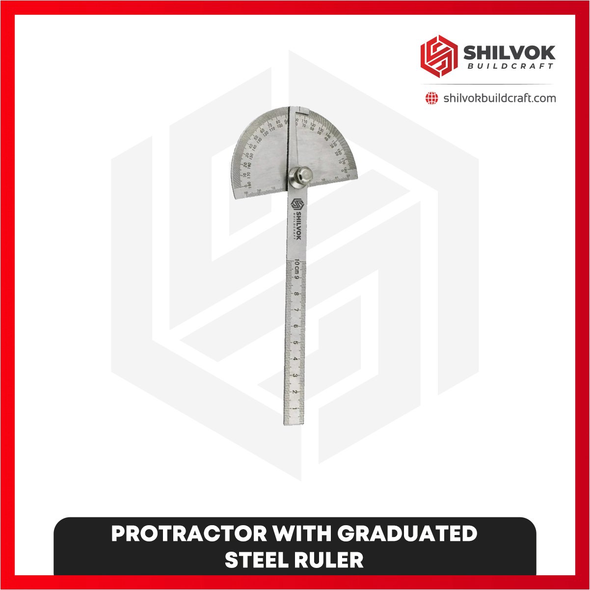 GAUGES-02 PROTRACTOR WITH GRADUATED STEEL RULER - Image 1